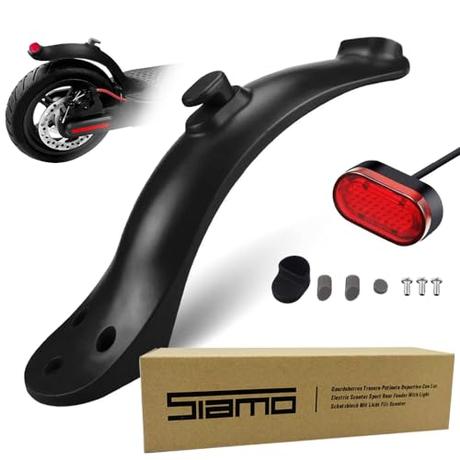 Guardabarros Trasero Con Luz Completo Xiaomi M365 Accesorio Repuesto Y Soporte Para Recambio De Patinete Electrico Xiaomi Mijia/Pro 1S Scooter Incluye Gancho