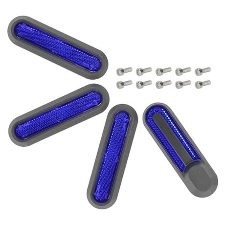 Natcoo Cubierta de Rueda de Patinete con Reflector para Xiaomi M365, Pro,1S, Pro2, Mi3, Cubierta Protectora de Rueda Trasera Delantera con Piezas Reflectantes, Accesorios Scooter (Negro/Azul)