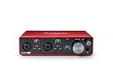 Interfaz de audio USB Scarlett 2i2 3.ª gen. de Focusrite para grabar, componer, retransmitir y emitir pódcast — Alta fidelidad, grabación de estudio y todo el software que necesitas