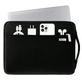 Voova Funda Portatil 15.6 16 Pulgadas (37×25,5×2,5CM) Funda Portátil 360°Protectora 15,6 Funda Ordenador para Macbook Pro 16,Acer ConceptD 16,Lenovo 16,Inspiron 16 Bolsa Portatil, Negro