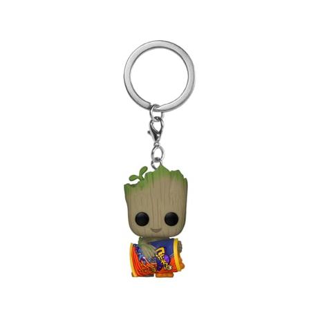 Funko Pop! Keychain: Marvel - Guardians of The Galaxy - Groot - 1/6 de Probabilidades de Obtener la RARA Variante Chaseeese Puffs - Groot Shorts - Minifigura de Vinilo Coleccionable Llavero Original