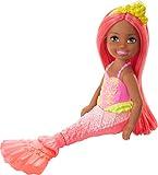 Barbie Dreamtopia Chelsea Mermaid Doll, 6.5-inch with Coral-Colored Hair and Tail