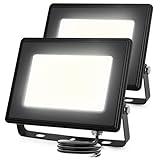 Aigostar Foco Led Exterior 30w 3160 lúmen，Luces Led Exterior Impermeable IP65，Proyector LED Exterior Blanco Frío 6500K para Jardín，Patio，Garaje，Parque， 2 piezas