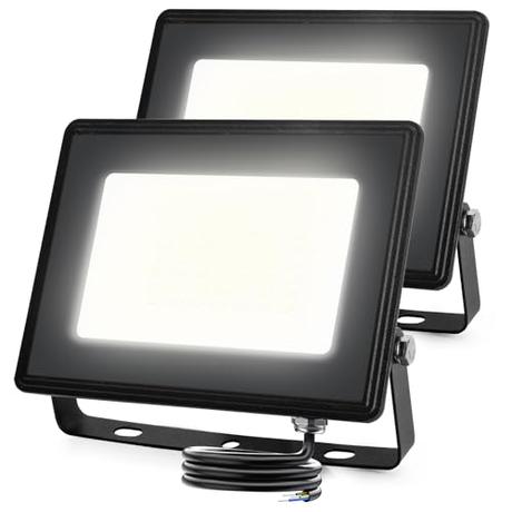 Aigostar Foco Led Exterior 30w 3160 lúmen，Luces Led Exterior Impermeable IP65，Proyector LED Exterior Blanco Frío 6500K para Jardín，Patio，Garaje，Parque， 2 piezas