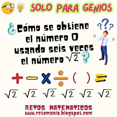 Desafíos matemáticos, Retos matemáticos, Problemas matemáticos, Problemas de lógica, Problemas de Ingenio matemático, Gimnasia matemática, Gimnasia cerebral, Retos mentales, Retos visuales, Retos virales, Piensa rápido, Solo para Genios