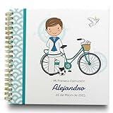 Libro de Firmas Comunión Personalizado - Tamaño 25 x 21 cm. con 60 Páginas impresas a color. ONEPERSONAL ( para niño s)