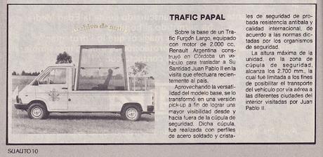 Papamóvil Renault Trafic del año 1987 del Museo de la Industria