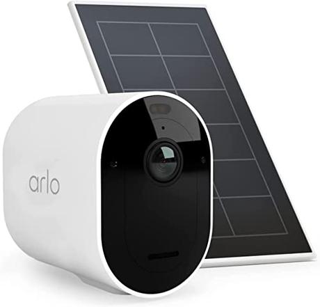 Arlo Pro 4 XL, Cámara de Vigilancia 2K con Solar panel INCLUIDO, visión nocturna en color, faro y alarma, 12 Meses de Batería, no Necesita SmartHub, 90 Días de Arlo Secure Incluídos, Blanco
