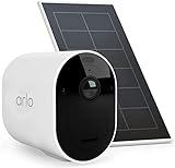 Arlo Pro 4 XL, Cámara de Vigilancia 2K con Solar panel INCLUIDO, visión nocturna en color, faro y alarma, 12 Meses de Batería, no Necesita SmartHub, 90 Días de Arlo Secure Incluídos, Blanco