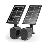 Arlo Pro 5 Camara Vigilancia WiFi Exterior + 2 Paneles Solares, Inalámbrica, 2K HDR, 160° Visión Nocturna Color, Sirena, Detección Movimiento, Prueba Secure Incluida, 2 Cámaras, Negro