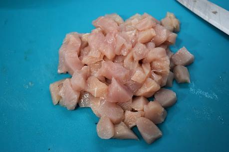 Pizza de pollo y calabacín