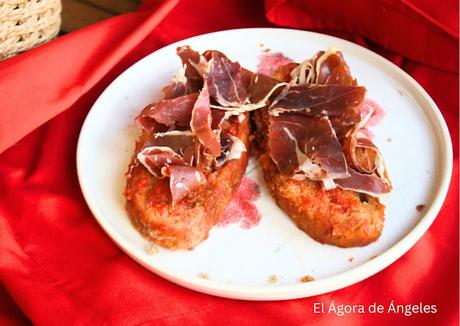 Torrijas de jamón ibérico ,aperitivos Torrijas de jamón ibérico El Ágora de Ángeles