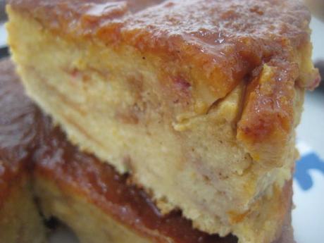 FLAN DE PLÁTANOS SALTEADOS Y NARANJA