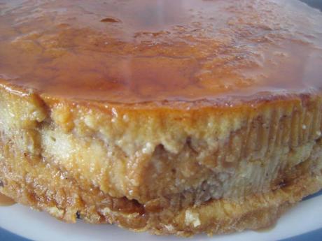 FLAN DE PLÁTANOS SALTEADOS Y NARANJA