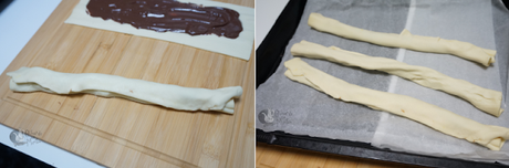 Trenza de hojaldre con chocolate Trenza de hojaldre con chocolate