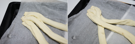 Trenza de hojaldre con chocolate Trenza de hojaldre con chocolate