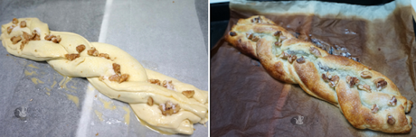 Trenza de hojaldre con chocolate Trenza de hojaldre con chocolate