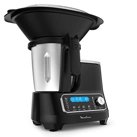 Moulinex ClickChef HF4SPR30 - Robot de cocina multifunción 1400W, 3.6 l, 5 programas Auto, temperatura de 30 a 120 ºC, 12 velocidades, 32 funciones, báscula, vaporera, negro