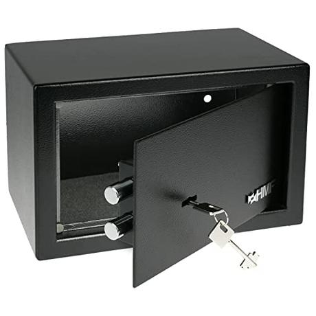 HMF 49200-02 Caja Fuerte Cerradura De Doble Paletón, 31 x 20 x 20 cm, negro