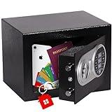 Silvergear® Caja Fuerte Pequeña con Cerradura Electrónica | con Código de 3 a 8 Dígitos | Caja Fuerte de Acero con 2 Llaves de Emergencia para Guardar Dinero y Joyas