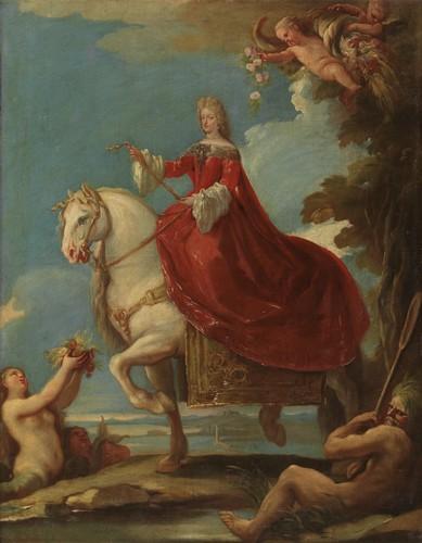 Mariana de Neoburgo a caballo de Luca Giordano