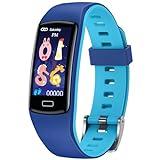Reloj Inteligente Niño Smartwatch Fitness: Pulsera Actividad niña Smart Watch Chico Impermeable IP67 Pantalla Tactil Deportivo Tracker con Monitor de Sueño Calorias Podometro para Android iOS(Azul)