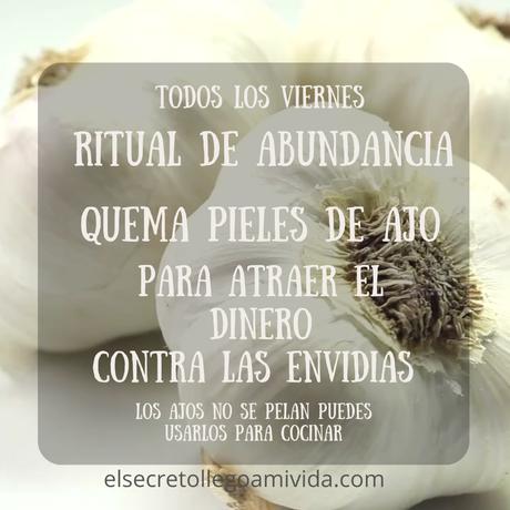 Hoy quema piel de ajo para atraer Abundancia