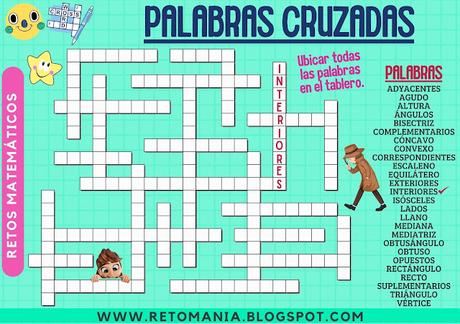 Desafíos matemáticos, Retos matemáticos, Problemas matemáticos, Problemas de Ingenio matemático, Retos visuales, Retos mentales, Retos virales, Juego de Letras, Crucinúmero, Crucigrama, Crucigrama matemático, Pasatiempos, Gimnasia matemática, Gimnasia para el cerebro, Juegos Educativos, Matematigramas, Palabras Cruzadas, CruzaPalabras