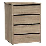 MUEBLES PITARCH 6082 Cajonera Cuatro cajones, Roble Cambrian, 63,5 x 46 x 45 cm