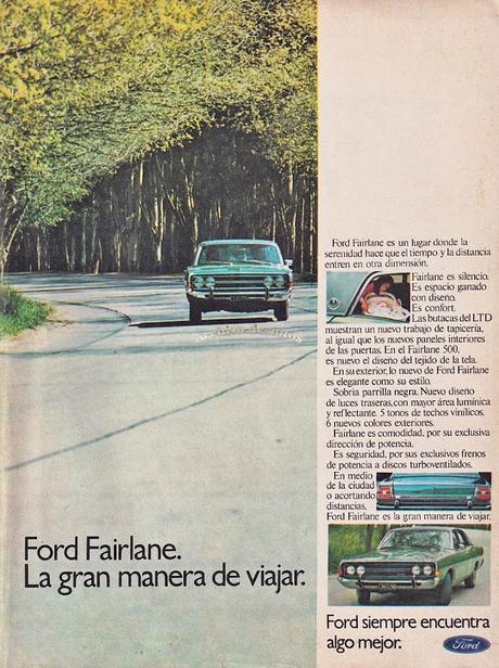 Ford Fairlane fabricado por Ford Motor Argentina en una publicidad de 1973