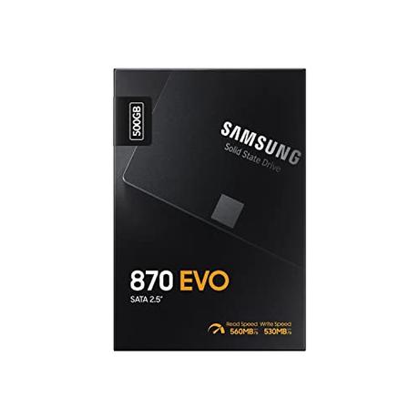 Samsung SSD 870 EVO, 500 GB, Form Factor 2.5”, Intelligent Turbo Write, Magician 6 Software, Black