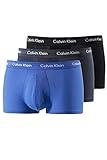 Calvin Klein Low Rise Trunk 3Pk 0000U2664G Boxer de Tiro bajo, Multicolor (Black/Blueshadow/Cobaltwater DTM WB), M (Pack de 3) para Hombre