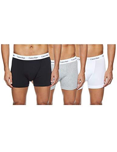 Calvin Klein Trunk 3pk Bóxer, Black/White/Grey Heather Nos, M Hombre