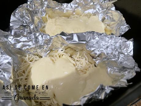 Patatas rellenas de soja texturizada con alioli