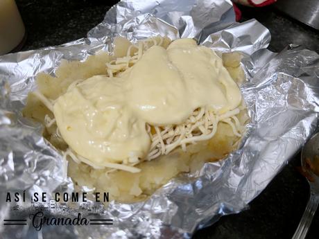 Patatas rellenas de soja texturizada con alioli