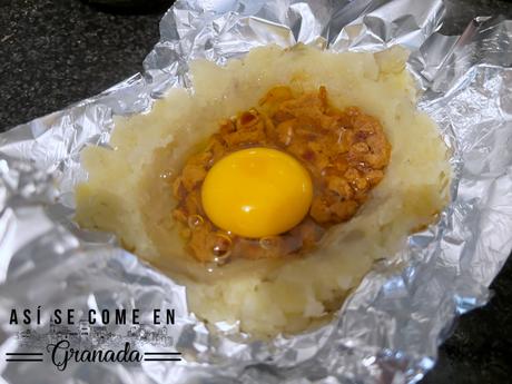 Patatas rellenas de soja texturizada con alioli