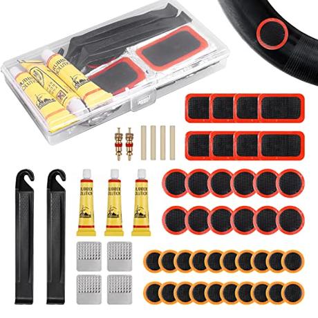Romon Neumáticos Kits, Unisex Adulto, Parches de Reparación de Bicicletas, Kit Pinchazos Bici,Kit Repara Pinchazos Bicicleta,Parches Bicicleta Autoadhesivo Kit, Kit de Parches Bicicleta