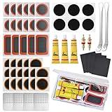 MumdoYAL Kit de reparación de neumáticos para Bicicletas - 56 Piezas. Incluye Varios componentes Esenciales para Ciclistas, Motocicletas, vehículos Todoterreno y Otros neumáticos de Goma inflables.