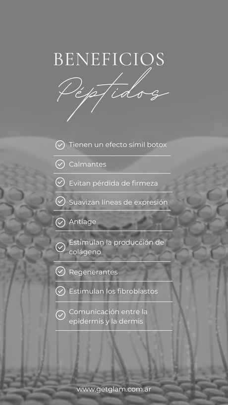 Para qué sirven los péptidos cara piel Péptidos de colágeno piel cara facial antiage efecto botox para que sirven qué son productos marcas argentina antiage Hialurónico vitamina retinol niacinamida péptidos aceite coco hidratación sérum crema mascarillas contorno de ojos acf Dior