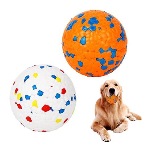 Pelota de Juguete para Perros Pelota Perro Indestructible Pelota de Caucho Natural para Perros Pelota Interactiva Sólida Duradera para Perros Pequeños Medianos y Perros Grandes (Dos)