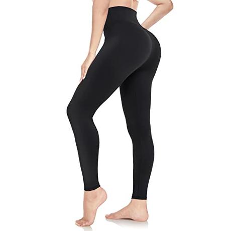 ACTINPUT Leggings Mujer Fitness Pantalones de Yoga Elásticos Push Up Deporte Cintura Alta Mallas Pantalones Deportivos Leggins con Control de Abdomen para Running Fitness Yoga y Pilates(Negro,L-XL)