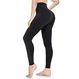 ACTINPUT Leggings Mujer Fitness Pantalones de Yoga Elásticos Push Up Deporte Cintura Alta Mallas Pantalones Deportivos Leggins con Control de Abdomen para Running Fitness Yoga y Pilates(Negro,L-XL)