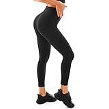 Walifrey Mallas de gimnasio de cintura alta para mujer, para entrenamiento y deportes, negro, L-XL