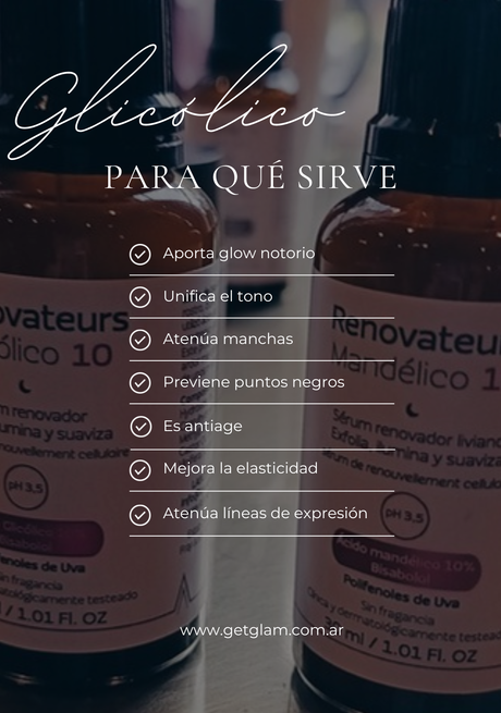 Renovateurs Cepage glicólico suero crema Ácido glicólico para que sirve arrugas manchas The ordinary piel madura glow piel bonita Idraet