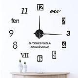 ELTI SHOP Reloj de Cocina y Salon De Pared 3D DIY : Estilo Moderno y Precisión para tu Hogar, No Puede Faltar En El Comedor y En Ninguna Oficina, 110 cm, Super silencioso y preciso. NO Incluye Pila