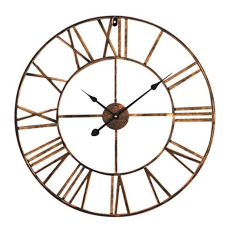 Casa Chic Reloj Pared Grande para Salon, Cocina y Oficina, Relojes Grandes Cocina y Comedor, Reloj Diseño Vintage de Metal, Reloj Cocina Cuarzo, Marco Robusto Interior/Exterior, Silencioso, 60cm