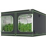 VEVOR Armario de Cultivo 305x305x203 cm Carpa de Cultivo Hidropónico Mylar 600D Altamente Reflectante con Ventana de Observación, Bolsa de Herramientas, Bandeja de Piso para Cultivo de Plantas