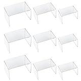 ywchoshe 9 Piezas Expositor de Elevador de Acrílico Transparente, Elevadores de Exhibición de Joyería, Exhibidores de Escaparate, para Figuras, Buffets, Cupcakes, Postres