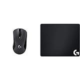 Logitech G G603 LIGHTSPEED Ratón Gaming Inalámbrico, Captor HERO 12K, 12,000 DPI, 6 Botónes Programables, Memoria Integrada y G240 Alfombrilla de Ratón de Tela, Grosor 1mm, 340 x 280mm, PC/MAC