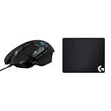 Logitech G502 Hero Ratón Gaming con Cable Alto Rendimiento, Captor Hero 25K, 25 + 240 Alfombrilla de Ratón Gaming de Tela, para Ratón con Cable o Inalámbrico, 340 x 280mm